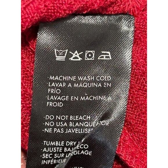 Soncy Crop Top Long Sleeves One Shoulder Cut Out Ribbed Knit Red Size 5 (28) NWT - Picture 5 of 6